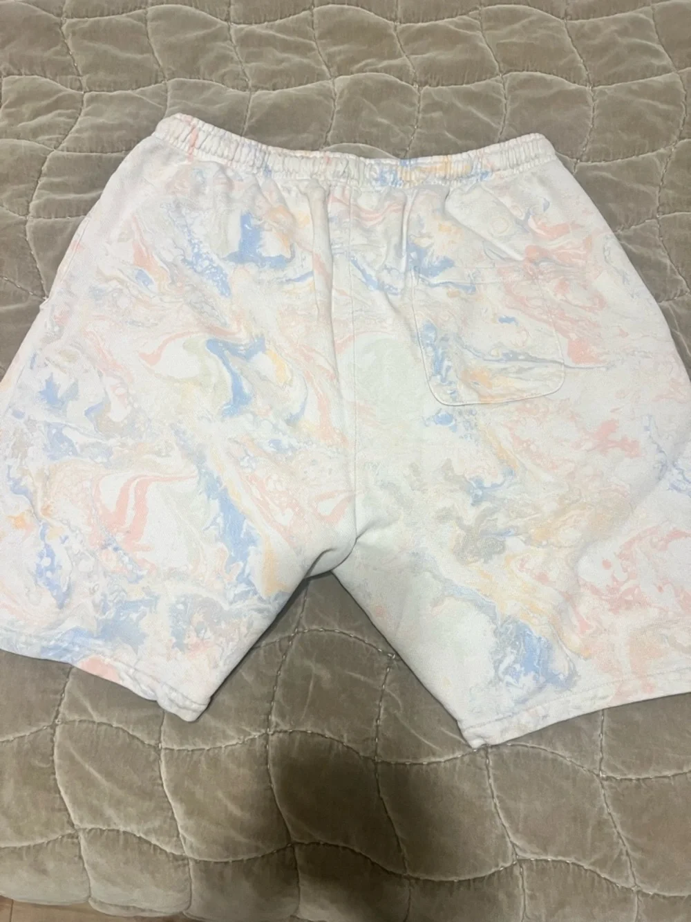 Camp High Collective Men's Marble-Print Drawstring Sweatshorts in Pastel - Picture 2 of 4